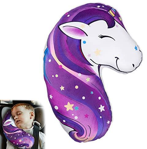 Beinou Coussin de Ceinture de Sécurité Enfant Protection Ceinture de Sécurité Protege Siege Rehausseur Voiture Coussin Cale Tete Voiture pour Filles Garçons Voyage
