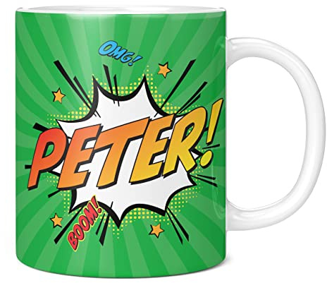 Mug Monster Taza con nombre personalizada, regalo personalizado de superhéroe de cómic con texto Taza de café de cerámica, regalo para hombres o mujeres, taza extragrande y gigante disponible,