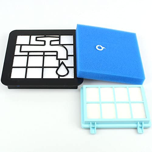 PakTrade Kit de filtres Filtre Anti-allergie + Filtre Moteur + Filtre Mousse adapté à Philips FC 8010/01, 8010/02, 9328/09, 9329/09, 9329/19, FC 9328-9334 | Jeu de filtres de Rechange