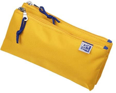 Oxford Federmäppchen für Mädchen und Jungen, Doppel-Fach, 2 Taschen, langlebig, gelb