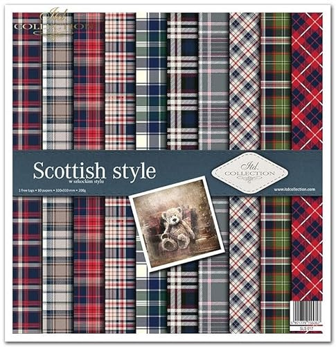 ITD Collection - Emballage Scrapbooking 12 x 12 Pouces, Papier Décor, Carton - 310 x 320 mm (Scottish Style -SLS-017)