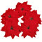 Roqueen 15 Stück 22CM Künstliche Weihnachten Blumen mit Klipp Weihnachten Baum Weihnachtsstern Ornamente für Kranz Hochzeit Party Dekoration (Rot)
