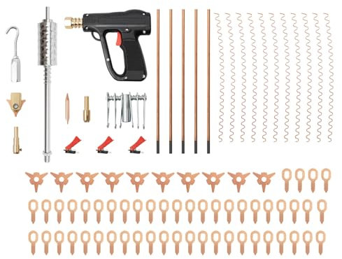 Royyalpa Herramienta de descarga, 86 TLG Dent Puller Electrodos de soldadura por puntos Spotter Soldadora Kit Herramienta