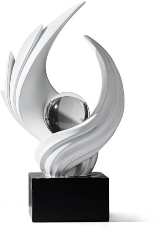Weiß Deko Modern Wirbel Statue Dekoration für Wohnzimmer, Minimalist Statue Regal Dekor Akzente, abstrakte Kunst Skulptur Dekor für Büro Couchtisch Sideboard