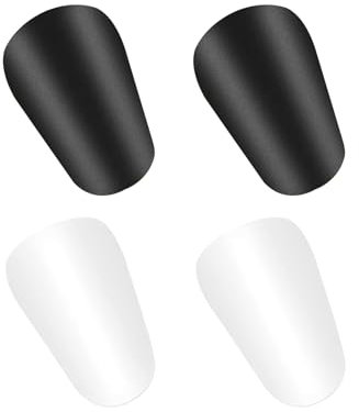 4 Stück Mini Schienbeinschoner Fußball - Kleine Schienbeinschoner für Erwachsene & Kinder, 10x6 cm, Malbarer Schutz mit Stutzenhalter-Kompatibilität, Schwarz/Weiß