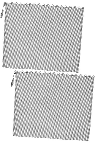 DOITOOL Rideaux Pare-étincelles pour Cheminée 2 Pièces 61x48,3 Cm en Fonte Maille Métallique Antirouille Protection Sécurité Maison