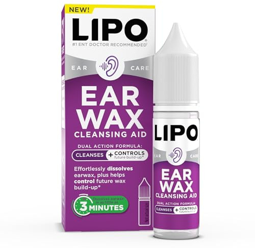 Lipo Earwax Cleansing Aid Drops - Fast-Acting Earwax Removal - Peroxide-Free - Safe & Gentle Formula - Dissolves Wax Quickly - Prevents Build-Up - Reduces Irritation & Muffled Ears