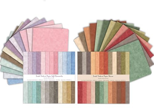Scrapbook-papper, 48 ark, 15,2 x 15,2 cm, dubbelsidigt mönsterpapper, 6 tums dekorpapper, flerfärgat hantverk, papper för gör-det-själv fotoalbum och klippbokdekoration (röd och rosa)