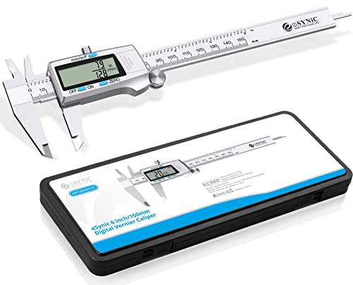eSynic Digital Messschieber Edelstahl Schieblehre Messwerkzeuge 150mm mit LCD Display Messlehre Spritzwasserdicht Staubdicht Digitaler Schieblehre für Haushalt und Industrie Messung