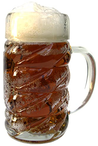 North Mountain Supply Worlds End Jumbo Glass Beer Mug - for Holding Large Quantities - 43 Ounces - 1