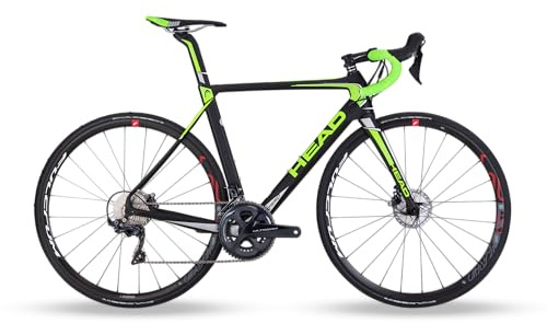 HEAD Unisex – Adult I-Speed Race Road Bike, Matt Black/Green, 52