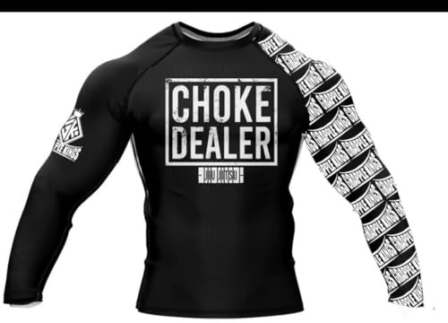 Choke Dealer BJJ MMA Grapple Kings Rashguard Rash Guard (UK, Alpha, M, Regular, Regular, Black, Grapple Kings)