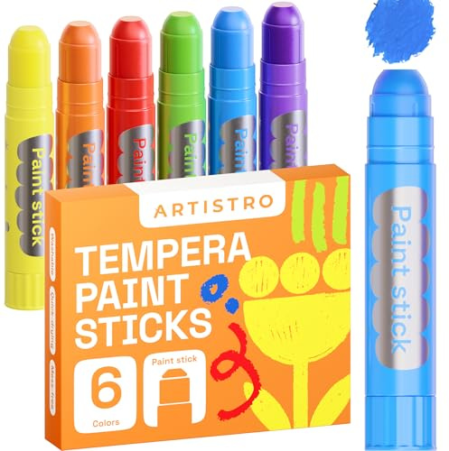 Artistro 6 bâtons de peinture Tempera pour enfants