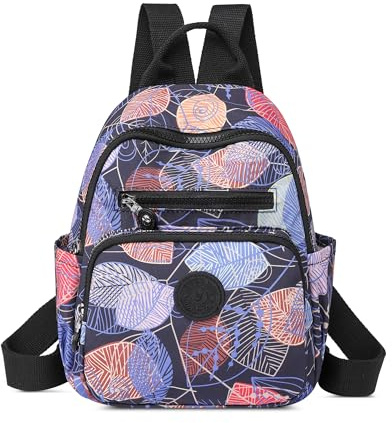 SODOLLEE Sac à Dos Femme Mode Sac D'école Filles Sac École Dame Petit Loisirs Daypack Imperméable Nylon Sacs D'école pour Campus Voyage Camping Multicolore F