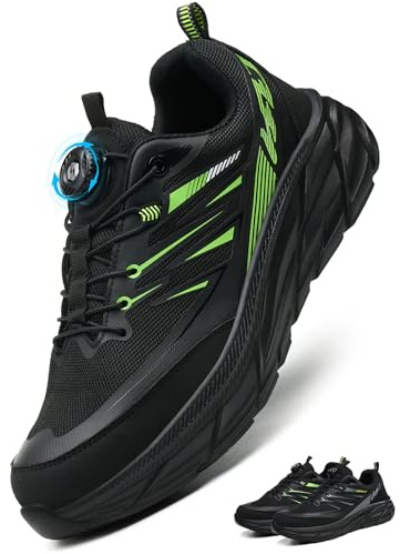 Scarpe Antinfortunistiche Uomo Donna Scarpe da Lavoro Leggere con Bottone Chiusura Rapida Traspiranti Comode Cucina Verde EU 44