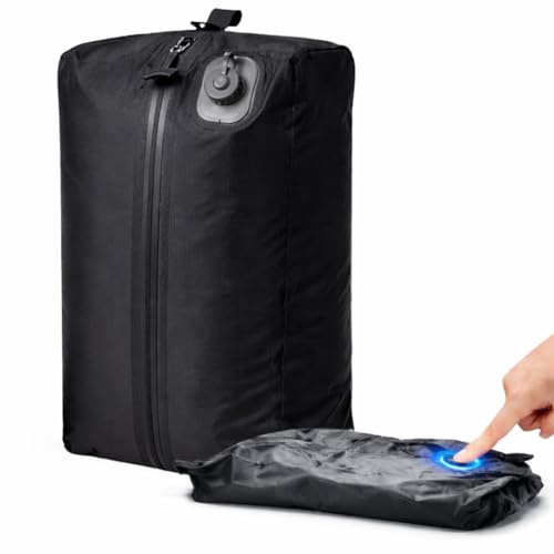 Sacchetti sottovuoto One-Touch con pompa USB-C integrata, sacchetti sottovuoto riutilizzabili da viaggio per vestiti, bagagli e biancheria da letto, sacchetti a compressione salvaspazio, nessuna pompa