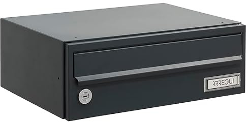 Arregui Slim H2506 Buzón de Pared para Edificios | Buzón de Comunidad Horizontal para Interior | Modulable y Agrupable | 12x34,5x25 cm | Antracita