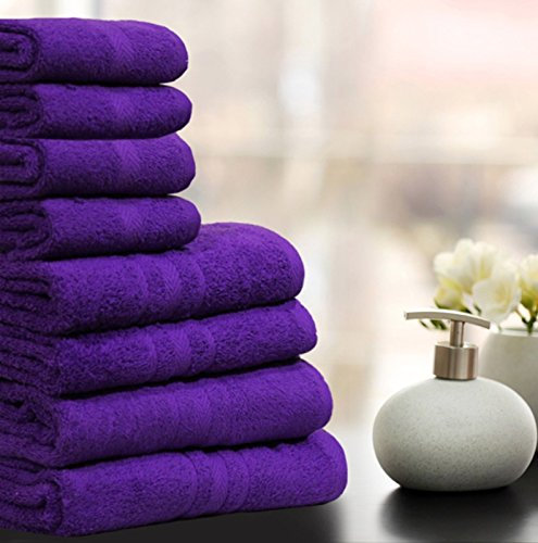 Casabella Luxury 100% Egyptian Cotton Towel Bale - 8 Pieces - 550 Gsm Xlarge Sizes_Purple_4 Pieces Set