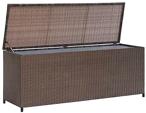 vidaXL Cassapanca in rattan sintetico, colore: marrone