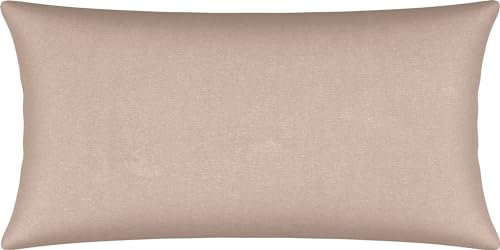 Erwin Müller Kissenbezug, Kissenhülle Single-Jersey Murnau - Taupe Größe 40x80 cm - bügelfrei, strapazierstark, elastisch, mit Reißverschluss