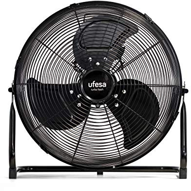 Ufesa FF0350 Ventilateur de Sol, 70W, 3 Vitesses, Minuterie, 35cm de Diamètre, 3 Pales, Inclination Réglable