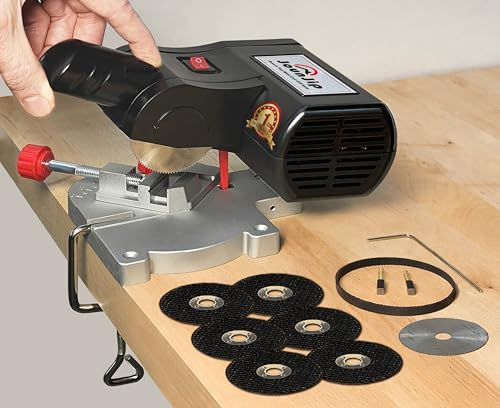 JOUNJIP Mini Miter Cut-Off Chop Saw for Hobby Miniature Model Making, Arrow Shafts, Zinc Stained Glass Came, 223/5.56 Brass - Cuts Max. 1/2 High x 1/2 Wide or 1/4 H x 3/4 W