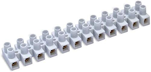 Regleta Empalmes de 12 Secciones para Cables hasta 10mm, Conexión Eléctrica hasta 57A. Color Blanca