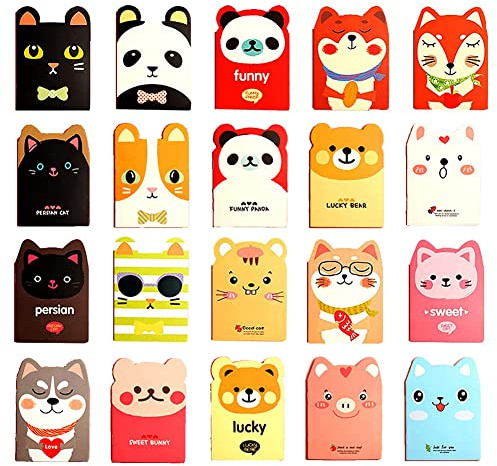 20 Pezzi Mini Quaderno Animali, Mini Taccuino Notebook, Bambini Piccolo Taccuino, Blocco Note Tascabile, per Prendere Appunti a Scuola, a Casa, in Ufficio (Stile Casuale)
