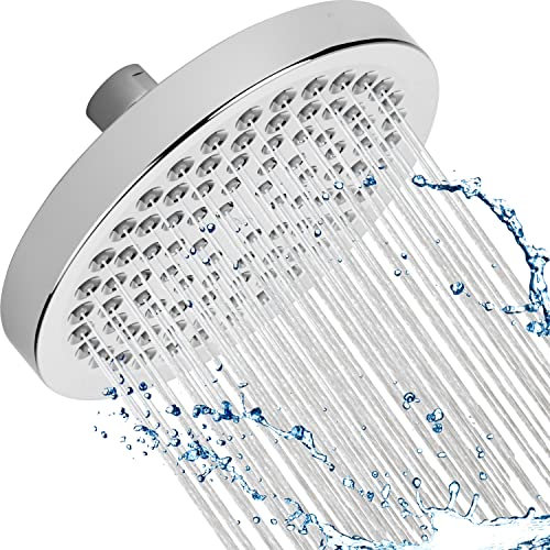 Aqua Elegante High Pressure Rain Shower Head - 6 Inch Luxury Rainfall Showerhead - Great Flow And Best Overhead With Adjustable Extension Arm, 2.5 GPM - Chrome