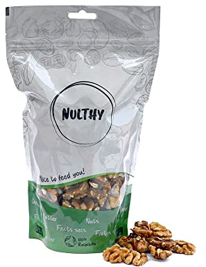 NULTHY 1kg - Nueces Peladas BIO, Mitades de Nuez Ecológica, Sin Cáscara, Fuente de Omega 3