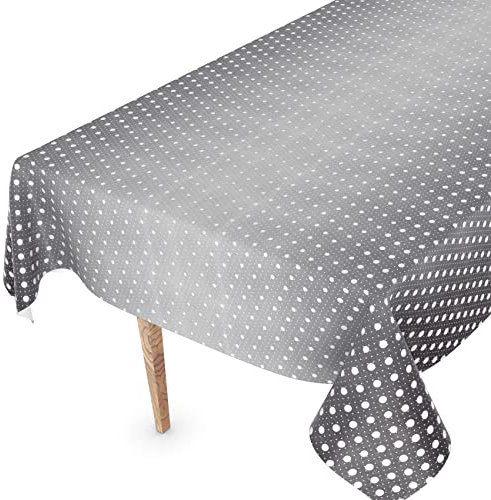 Mantel de hule lavable, mantel de jardín, rectangular, redondo, ovalado, 100 x 140 cm, borde de corte, color negro y blanco