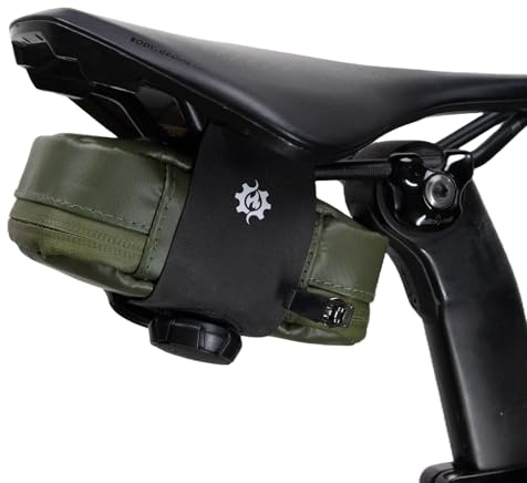 Lumiere & Co. Falcon Magnetische Satteltasche – 0,69 l | 15 cm x 9 cm x 5 cm | Schlankes, minimalistisches Design, schnelle Befestigung mit Magnetverschluss | Fahrradtasche (Grün, Groß)