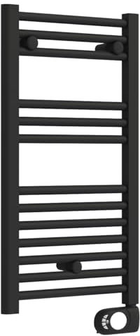 Fabin store Radiador eléctrico con termostato digital, 720 x 400 mm, negro mate