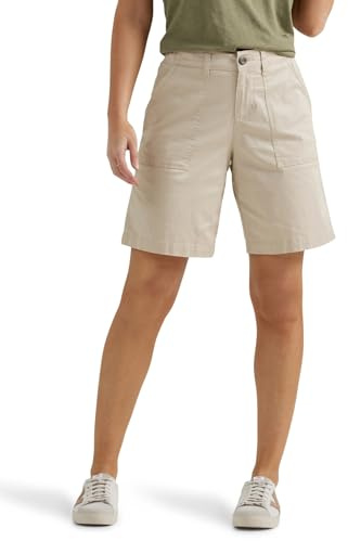 Lee Women's Ultra Lux Comfort with Flex-to-Go Utility Bermuda Short Greige 18