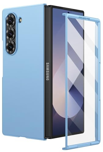 Doeshine Samsung Galaxy Z Fold 6 Case Ultra Slim, Full Body Cover with Built-in Screen Protector, Thin Slim Fit Phone Case, Lightweight Skin-Friendly, Hard PC Cover for Z Fold 6 (Light Blue)