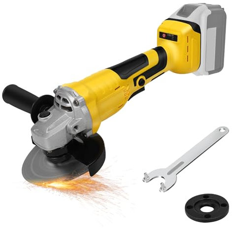 Cordless Angle Grinder Compatible with Dewalt 18V 20V Max Battery, 125mm Brushless Angle Grinder Tools, 0-10000RPM, for Cutting, Grinding, Polishing (Tool Only, No Battery)