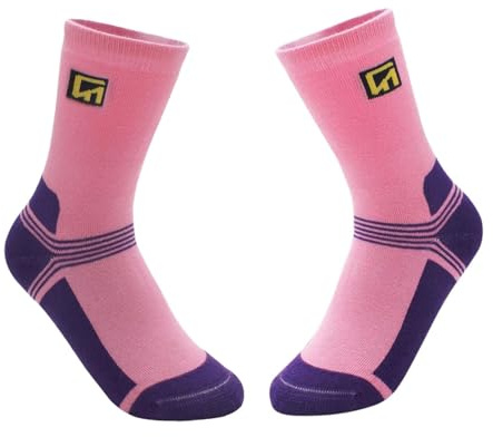 rockible Calzini da pattinaggio sul ghiaccio Calzini alti per bambini per pattini da ghiaccio Calzini da pattinaggio artistico in cotone per studenti Atleti, Pink S