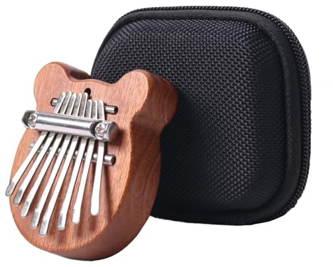 inDomit Kalimba Thumb Piano 8 Keys with Hard Protective Travel Case (Bear shaped）