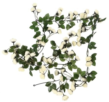 MAGICLULU Realistic Fake Vine 69 Forks Artificial Rose Flower Garland for Wedding Decorations