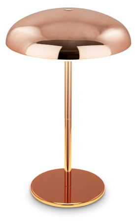 BRILONER - Lampara de mesa sin cable LED IP44 con borde luminoso, regulador táctil, batería intercambiable, lampara mesita noche sin cable, lampara mesilla, 19,5 x 30,5 cm, color cobre