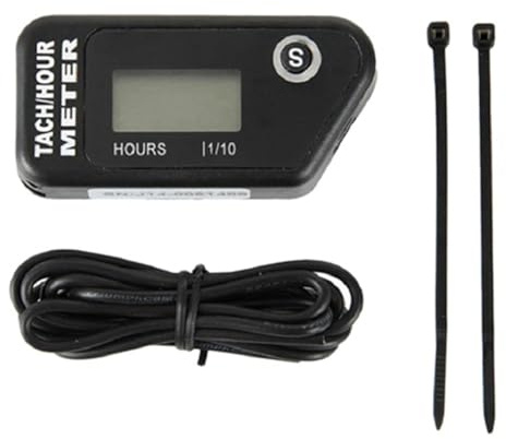 Fangxuee Contaore per Motocicletta, Contaore Digitale LCD Induttivo, Accumulatore per Moto, ATV, Tosaerba, Camion, Barca