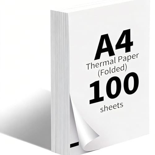 Carta termica A4, 100 fogli, senza BPA, ad asciugatura rapida, senza inchiostro, universale, compatibile con la maggior parte delle stampanti termiche, ideale per documenti, fatture, ricevute e foto