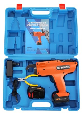 HazLope Lieur Automatique, Machine à Lier sans Fil 12V, 2 Batteries 4500mAh, Pince à Ligature Professionnelle pour Barres d'Armature 8-34mm, 1500 Nœuds, Chantier BTP