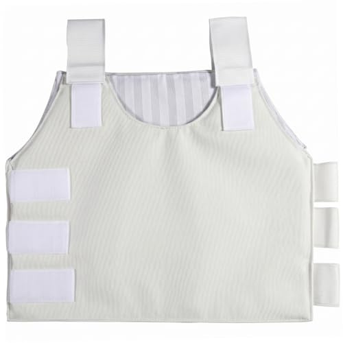 Rib Brace Envoltura ajustable para el pecho para costillas rotas con soportes de malla transpirable para hombres y mujeres, color blanco..