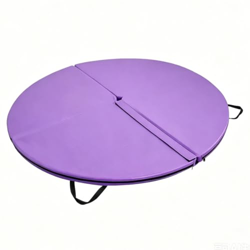 TT-YEC 5CM förtjockad premium pole dance matta, rund dans/fitness pole matta, med PU-läder halkfritt yttre lager, lämplig för hemmadansträning, lila
