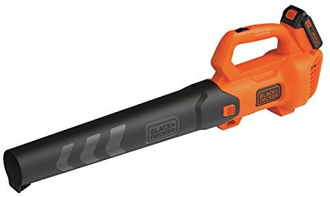 BLACK+DECKER 20V MAX Cordless Leaf Blower with Battery and Charger, Powerful 2-Speed, Up to 90 MPH and 320 CFM Axial Lightweight Electric Leaf Blower (BCBL700D1)