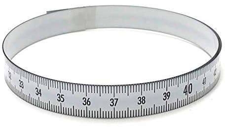 Skalenbandmaß 2m - Bezifferung von links nach rechts - Stahl weiß lackiert - Breite: 13mm, mit Duplexteilung - Gehrungsband Anschlagband Rollbandmaß Lineal