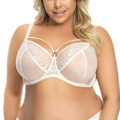 Gorsenia mjuk dam-BH, mjukt skal, bygel, stora storlekar, K496, paradis, Ljusbeige, 95H