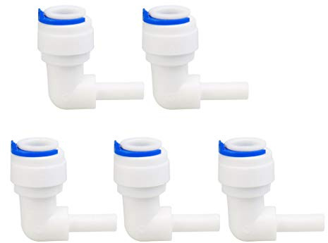 sourcing map Codo, 3/8 Pulgadas-1/4 Pulgadas Tubo OD Conexión Rápida Purificadores Agua Tubo Accesorios Empujar En Hacia Conector Filtro Tubería Manguera Tubería Junta 5uds