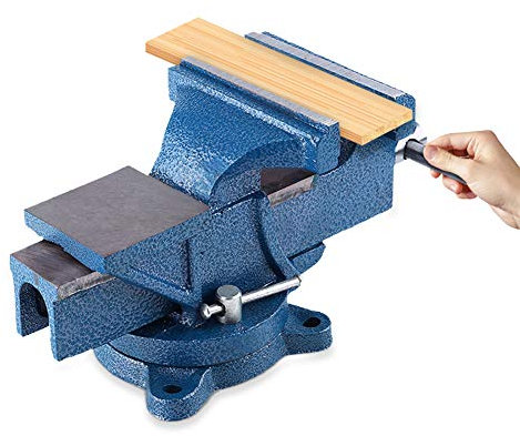 Morsa Banco, Ganasce di Serraggio 127 mm Girevole a 360 ° Morsa banco in ghisa Ganasce in Acciaio di Fissaggio sicuro dei Pezzi con Incudine e Scanalature a Forma di Diamante